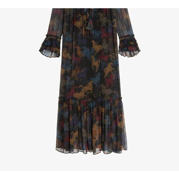 NEW ZADIG & VOLTAIRE ralicel horses dress in dark chocolate - Picture 9 of 9